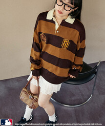 MLB(W[[Ox[X{[)MLB × MARY QUANT × PUBLUX/GGr[ × }[Ng MLB×MARY QUANT KNIT RUGBY SHIRT/jbgOr[Vc(WJ)(jbg/Z[^[)