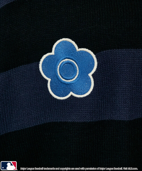 MLB（メジャーリーグベースボール）の「MLB × MARY QUANT × PUBLUX/エムエルビー × マリークワント MLB×MARY QUANT KNIT RUGBY SHIRT/ニットラグビーシャツ(限定展開)（ニット/セーター・メンズ・ブラウン/ベージュ/ネイビー・SMALL/LARGE/MEDIUM）」の12枚目の写真