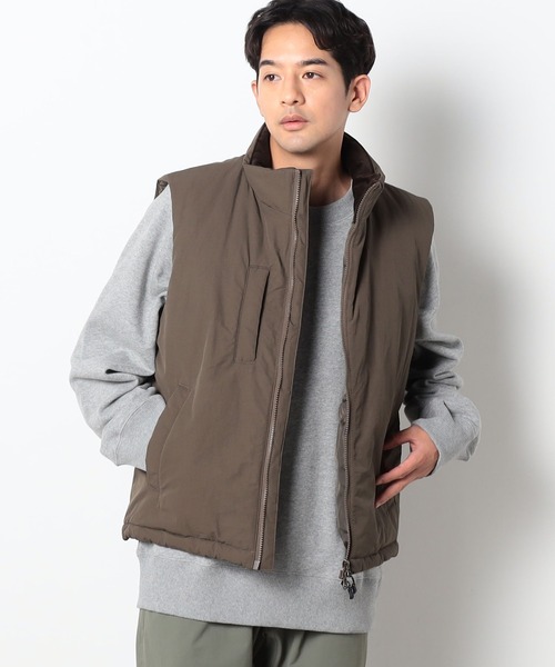 Grand PARK（グランドパーク）の「THERMOLITE（サーモライト）スタンドカラー中綿ベスト（ダウンベスト・メンズ・ブラック/カーキ/ブラウン・LARGE/MEDIUM）」の14枚目の写真