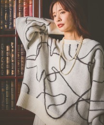 mysty woman | リンキングジャガードフラワーニット 581533(ニット/セーター)