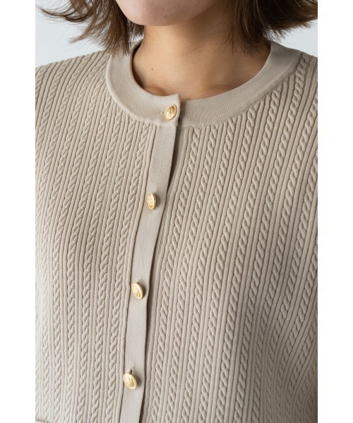 M.deux(エムドゥ)の「●ゴールドボタンニットジャケット●(ニット/セーター・レディース・ベージュ/ネイビー/オフホワイト・MEDIUM)」の12枚目の写真