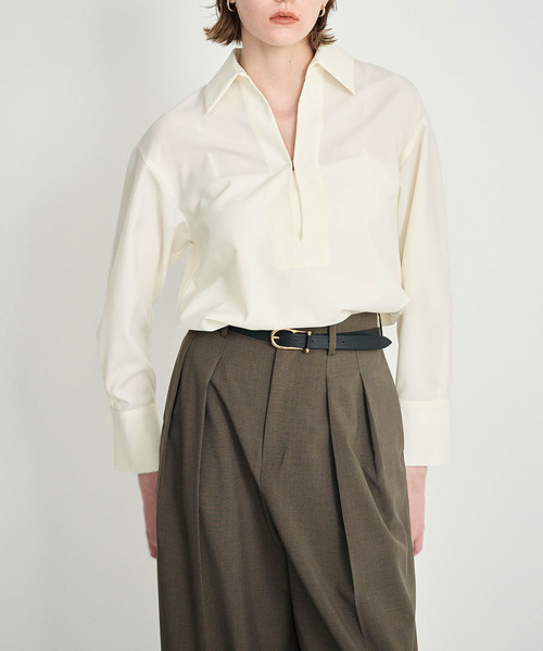 N.O.R.C（ノーク）の「ウォッシャブルスキッパーシャツ【CLEAN MOTION】（シャツ/ブラウス・レディース・オフホワイト/ブラウン/ブラック・フリー）」の7枚目の写真