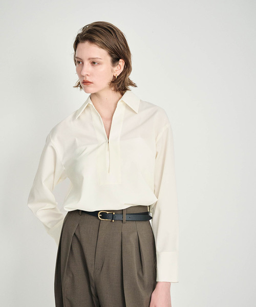 N.O.R.C（ノーク）の「ウォッシャブルスキッパーシャツ【CLEAN MOTION】（シャツ/ブラウス・レディース・オフホワイト/ブラウン/ブラック・フリー）」の8枚目の写真