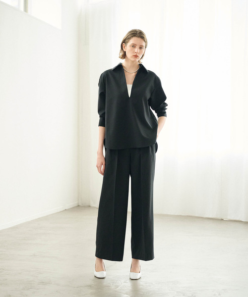 N.O.R.C（ノーク）の「ウォッシャブルスキッパーシャツ【CLEAN MOTION】（シャツ/ブラウス・レディース・オフホワイト/ブラウン/ブラック・フリー）」の19枚目の写真