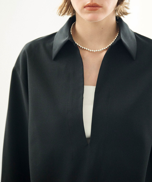 N.O.R.C（ノーク）の「ウォッシャブルスキッパーシャツ【CLEAN MOTION】（シャツ/ブラウス・レディース・オフホワイト/ブラウン/ブラック・フリー）」の22枚目の写真