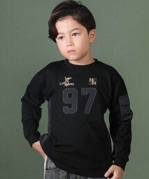 nexchic（ネクシック）の「【お揃い】タフタx天竺切り替え長袖Tシャツ(110~150cm)（Tシャツ/カットソー・キッズ）」