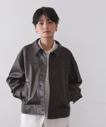 OPAQUE.CLIP | シンセティックレザー調ブルゾン【洗える】(ブルゾン)