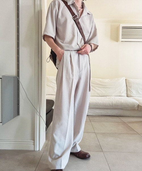 CERCA（チェルカ）の「【NOWLE】リラックスフィット とろみ素材 半袖 シャツ（シャツ/ブラウス・メンズ・グレイッシュベージュ・MEDIUM/LARGE）」の10枚目の写真