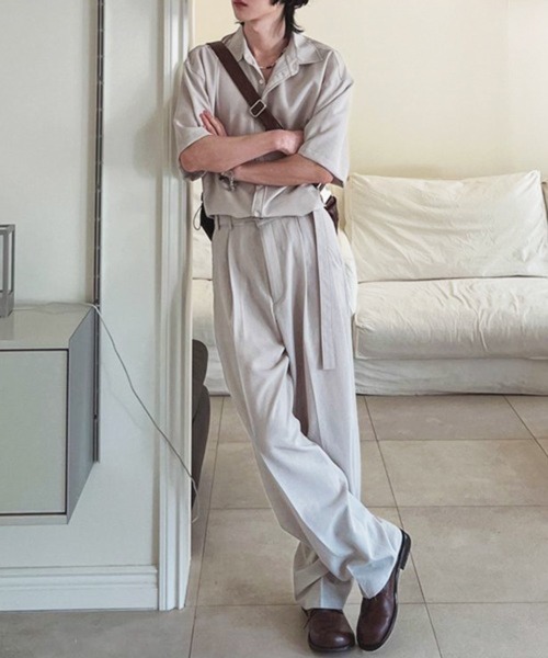 CERCA（チェルカ）の「【NOWLE】リラックスフィット とろみ素材 半袖 シャツ（シャツ/ブラウス・メンズ・グレイッシュベージュ・MEDIUM/LARGE）」の12枚目の写真