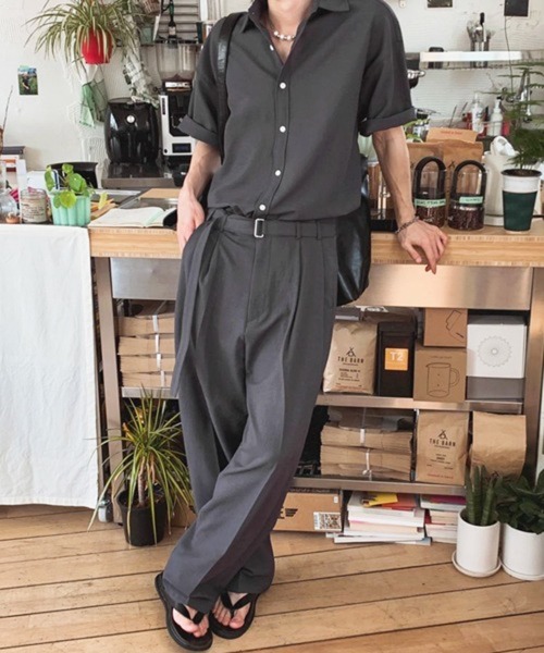 CERCA（チェルカ）の「【NOWLE】リラックスフィット とろみ素材 半袖 シャツ（シャツ/ブラウス・メンズ・グレイッシュベージュ・MEDIUM/LARGE）」の20枚目の写真