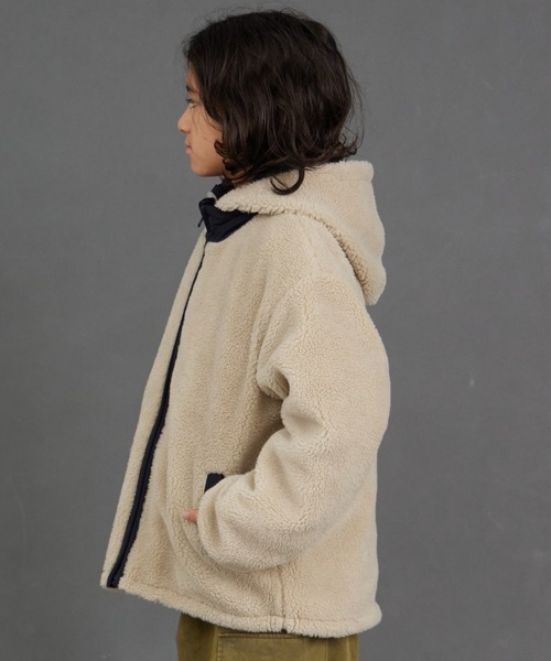 PAIRMANON STREET（ペアマノンストリート）の「【エアサーマル】4WAY フード 中わた リバーシブル ブルゾン【PAIRMANON STREET】（ダウンジャケット/コート・キッズ・ブラウン/ブラック/ブルーグレー・100/110/120/130/140/150/160/90）」の5枚目の写真