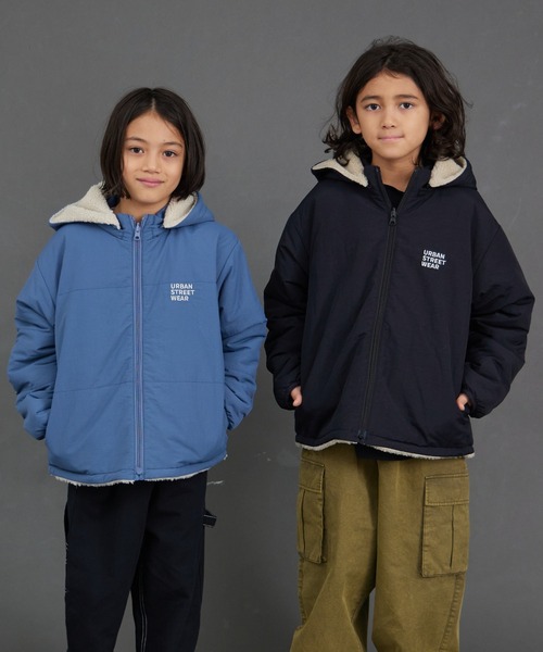 セール】【エアサーマル】4WAY フード 中わた リバーシブル ブルゾン