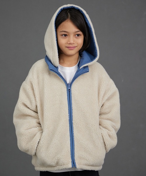 PAIRMANON STREET（ペアマノンストリート）の「【エアサーマル】4WAY フード 中わた リバーシブル ブルゾン【PAIRMANON STREET】（ダウンジャケット/コート・キッズ・ブラウン/ブラック/ブルーグレー・100/110/120/130/140/150/160/90）」の12枚目の写真