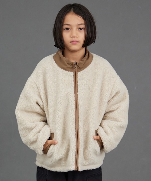 PAIRMANON STREET（ペアマノンストリート）の「【エアサーマル】4WAY フード 中わた リバーシブル ブルゾン【PAIRMANON STREET】（ダウンジャケット/コート・キッズ・ブラウン/ブラック/ブルーグレー・100/110/120/130/140/150/160/90）」の18枚目の写真