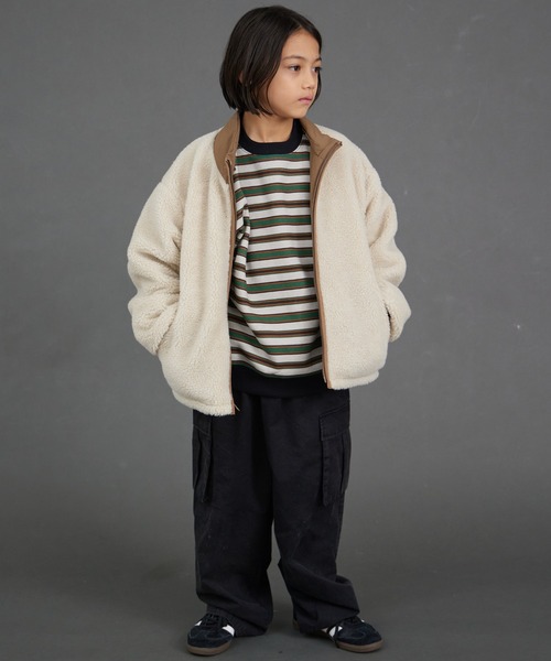 PAIRMANON STREET（ペアマノンストリート）の「【エアサーマル】4WAY フード 中わた リバーシブル ブルゾン【PAIRMANON STREET】（ダウンジャケット/コート・キッズ・ブラウン/ブラック/ブルーグレー・100/110/120/130/140/150/160/90）」の19枚目の写真