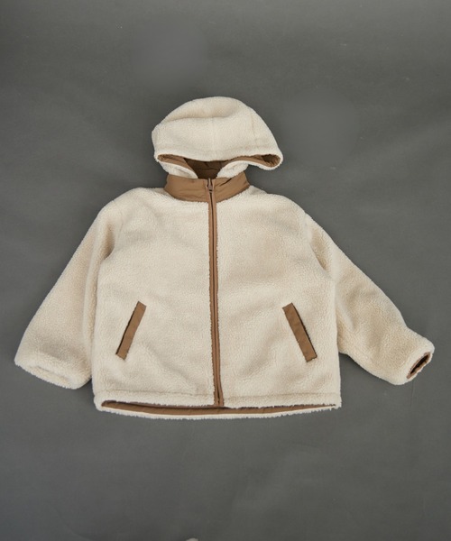 PAIRMANON STREET（ペアマノンストリート）の「【エアサーマル】4WAY フード 中わた リバーシブル ブルゾン【PAIRMANON STREET】（ダウンジャケット/コート・キッズ・ブラウン/ブラック/ブルーグレー・100/110/120/130/140/150/160/90）」の21枚目の写真