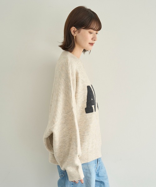 meilmada（メイルマダ）の「サガラワッペンロゴニット（ニット/セーター・レディース・ライトベージュ/グレー・FREE）」の5枚目の写真