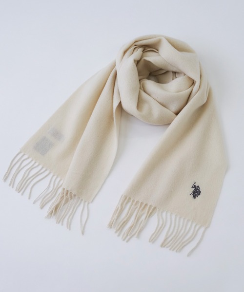 U.S. POLO ASSN.（ユーエスポロアッスン）の「【U.S. POLO ASSN.】USPA マフラー USPA-2009（マフラー・メンズ・ブラック/グレー/オフホワイト/ベージュ/グリーン/ピンク・FREE）」の2枚目の写真