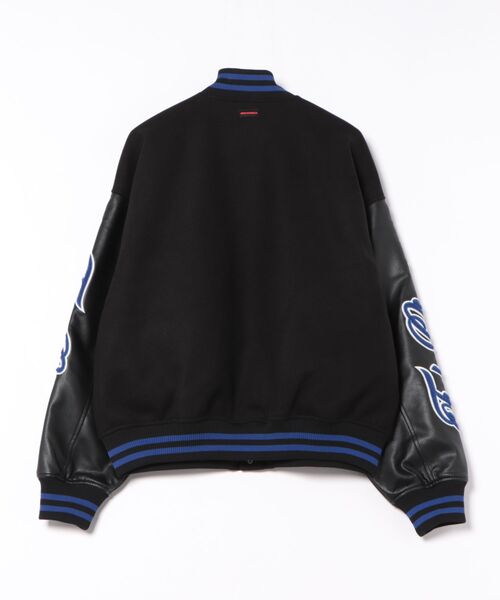 FUBU( フブ)の「FUBU フブ FB ロゴ 刺繍 長袖 フェイクレザー スタジャン バーシティジャケット(ブルゾン・メンズ・ブルー/レッド/ブラック・XL/XXL/L/M)」の4枚目の写真