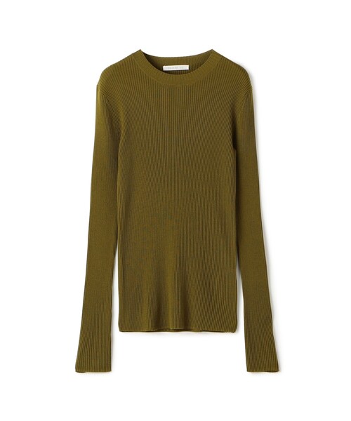 GALERIE VIE（ギャルリー ヴィー）の「プルミエールウールリブ クルーネックプルオーバー（ニット/セーター・レディース・ライトブルー/ライトベージュ/ブラック/ライトイエロー/チャコールグレー/ライトグリーン/ブラウン/ライトグレー/ホワイト/ダークブルー/ライトピンク/グリーン・FREE）」の8枚目の写真