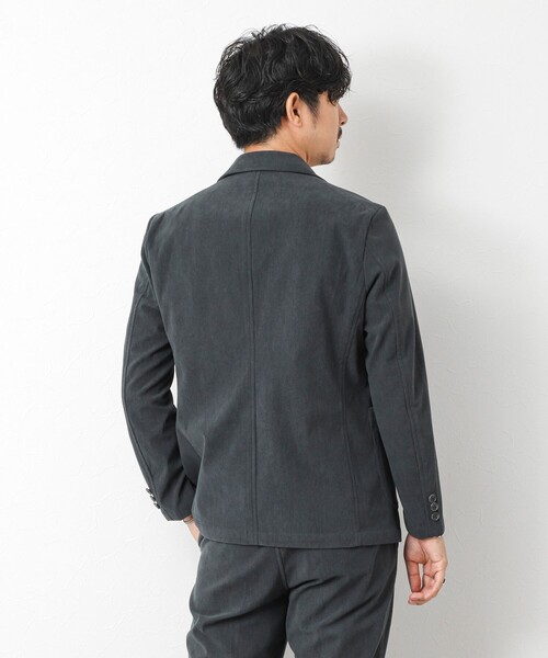 NOLLEY’S(ノーリーズ)の「《ビジカジ/セットアップ対応》トリコットコーデュロイ ストレッチ イージーテーラードジャケット(テーラードジャケット・メンズ・グレイッシュブルー/チャコールグレー/ブラック・M/S/XL/L)」の11枚目の写真