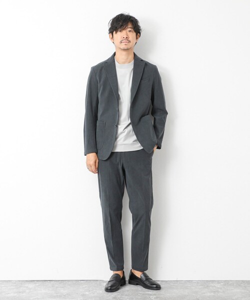 NOLLEY’S(ノーリーズ)の「《ビジカジ/セットアップ対応》トリコットコーデュロイ ストレッチ イージーテーラードジャケット(テーラードジャケット・メンズ・グレイッシュブルー/チャコールグレー/ブラック・M/S/XL/L)」の8枚目の写真