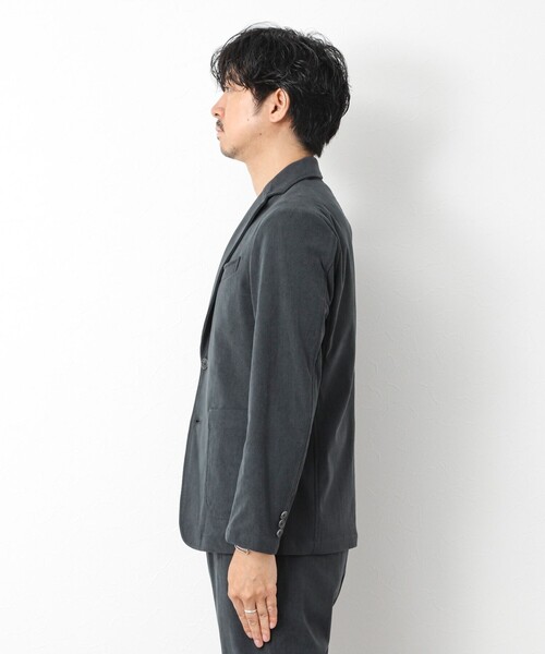 NOLLEY’S(ノーリーズ)の「《ビジカジ/セットアップ対応》トリコットコーデュロイ ストレッチ イージーテーラードジャケット(テーラードジャケット・メンズ・グレイッシュブルー/チャコールグレー/ブラック・M/S/XL/L)」の16枚目の写真