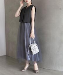 URBAN RESEARCH ROSSO WOMEN（アーバンリサーチ　ロッソ）の「ベストセットチュールドレス（ワンピース）」