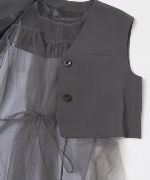 URBAN RESEARCH ROSSO WOMEN（アーバンリサーチ　ロッソ）の「ベストセットチュールドレス（ワンピース・レディース・グレー/ブラック・FREE）」の9枚目の写真