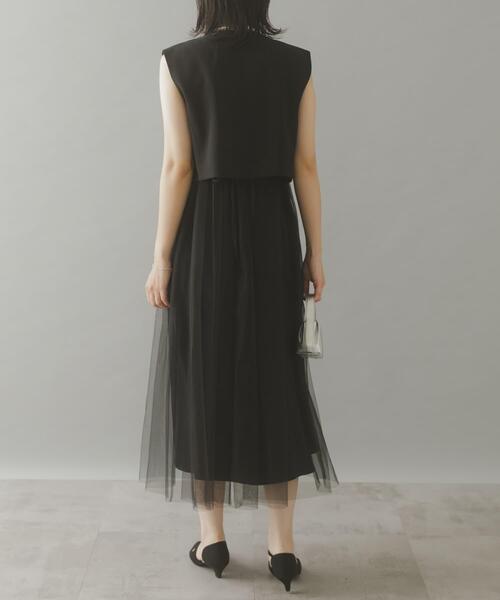 URBAN RESEARCH ROSSO WOMEN（アーバンリサーチ　ロッソ）の「ベストセットチュールドレス（ワンピース・レディース・グレー/ブラック・FREE）」の13枚目の写真