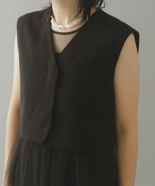 URBAN RESEARCH ROSSO WOMEN（アーバンリサーチ　ロッソ）の「ベストセットチュールドレス（ワンピース・レディース・グレー/ブラック・FREE）」の22枚目の写真