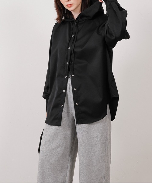 emesuelee（エメスーリー）の「フードシャツ（シャツ/ブラウス・レディース・ブラウン/ブラック/グレー系その他・フリー）」の9枚目の写真