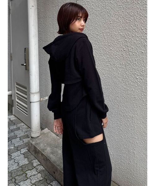 MURUA（ムルーア）の「サイドカットストレートスウェットパンツ（スウェットパンツ・レディース・ブラック/グレー・FREE）」の9枚目の写真