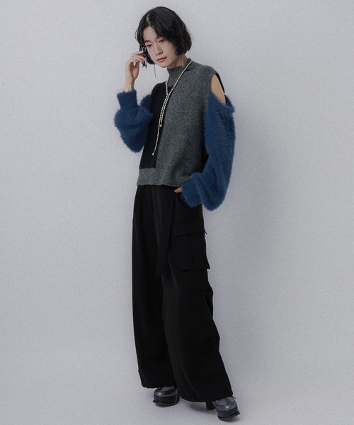 HARE（ハレ）の「イソザイドッキングニット(HARE)（ニット/セーター・レディース・レッド/ブラック/イエロー/ホワイト・FREE）」の21枚目の写真