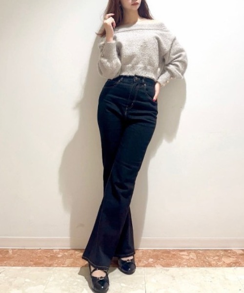 F i.n.t（フィント）の「ハイウエストフレアーデニムパンツ/fint フィント（デニムパンツ・レディース・インディゴブルー/ブラック・2/1）」の16枚目の写真