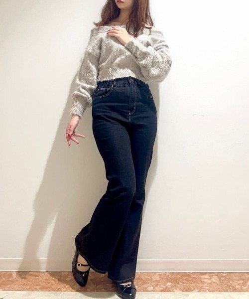 F i.n.t（フィント）の「ハイウエストフレアーデニムパンツ/fint フィント（デニムパンツ・レディース・インディゴブルー/ブラック・2/1）」の14枚目の写真