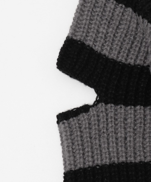 Figments（フィグメンツ）の「ストラップベルトオフショルボーダーニット（ニット/セーター・レディース・グレー/ホワイト・FREE）」の11枚目の写真