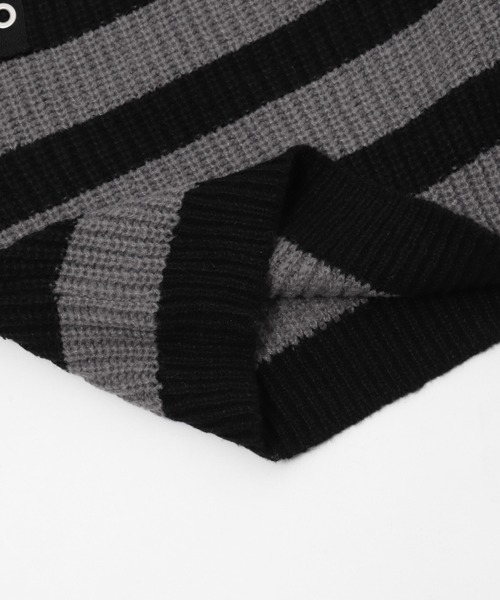 Figments（フィグメンツ）の「ストラップベルトオフショルボーダーニット（ニット/セーター・レディース・グレー/ホワイト・FREE）」の14枚目の写真