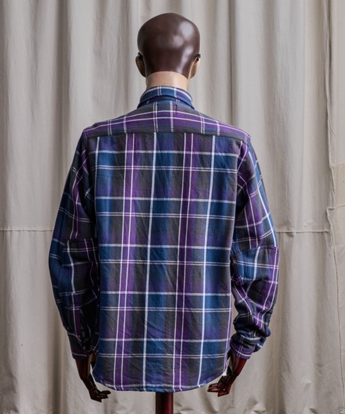 Coffee & Cigarettes(コーヒーアンドシガレッツ)の「10B11 Heavy Flannel One Wash Work Shirt(シャツ/ブラウス・メンズ・オレンジ系/パープル系・XL/M/L)」の8枚目の写真