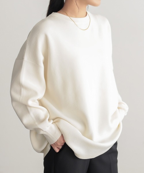 for/c（フォーシー）の「[新色追加]マシュマロミラノゆったりニット【サスティナブル】（ニット/セーター・レディース・アイボリー/ブラック/ネイビー/パープル・M/L/LL）」の2枚目の写真