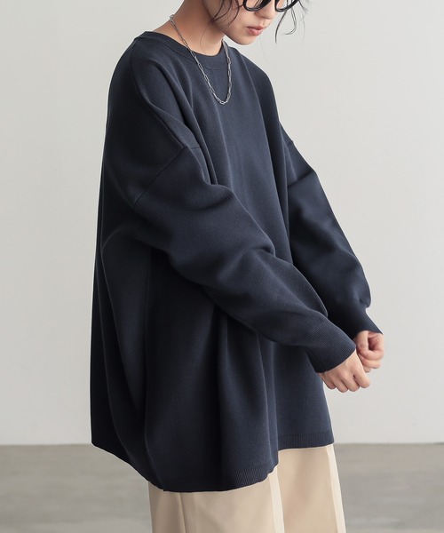 for/c（フォーシー）の「[新色追加]マシュマロミラノゆったりニット【サスティナブル】（ニット/セーター・レディース・アイボリー/ブラック/ネイビー/パープル・M/L/LL）」の5枚目の写真