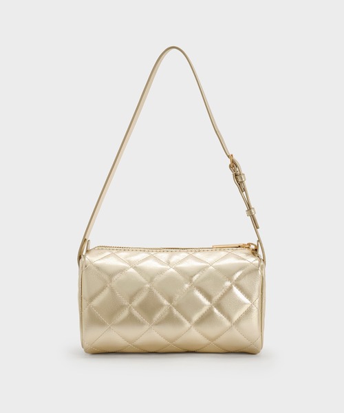 CHARLES & KEITH(チャールズ & キース)の「Janie ジェイニー キルトショルダーバッグ(ショルダーバッグ・レディース・シャンパン/バーガンディー・S)」の5枚目の写真