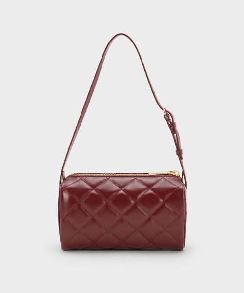 CHARLES & KEITH(チャールズ & キース)の「Janie ジェイニー キルトショルダーバッグ(ショルダーバッグ・レディース・シャンパン/バーガンディー・S)」の11枚目の写真