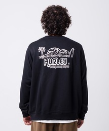 【Hurley:ハーレー】バックプリントスウェット　トレーナー　吸水速乾　SWEAT BIG WAVE CREW