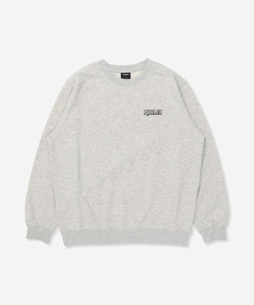 Hurley （ハーレー）の「【Hurley:ハーレー】バックプリントスウェット　トレーナー　吸水速乾　SWEAT BIG WAVE CREW（スウェット・メンズ・ブラック/ヘザーグレー・MEDIUM/LARGE/X-LARGE）」の3枚目の写真