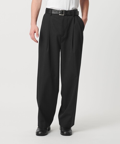 TWツイル 2P ワイド ストレート スラックス（スラックス）｜MONKEY