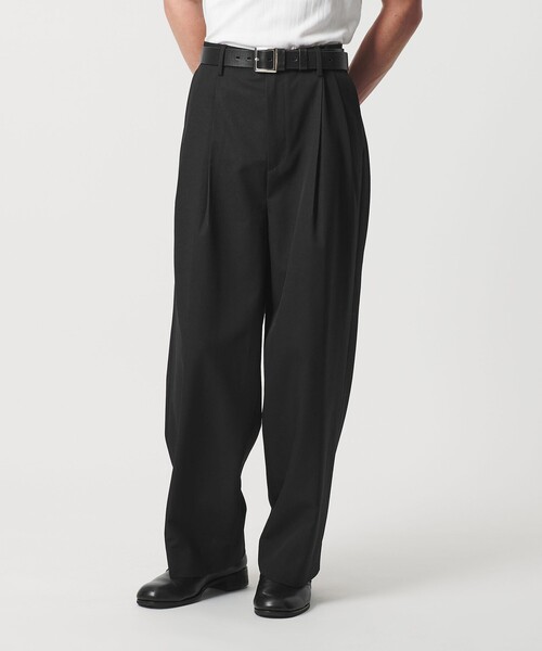 TWツイル 2P ワイド ストレート スラックス（スラックス）｜MONKEY