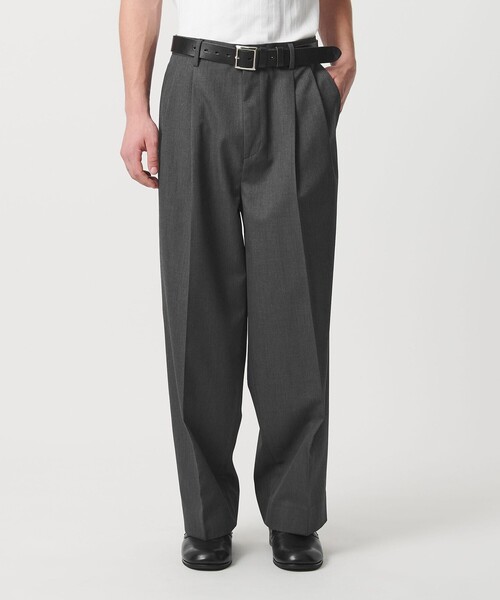 TWツイル 2P ワイド ストレート スラックス（スラックス）｜MONKEY