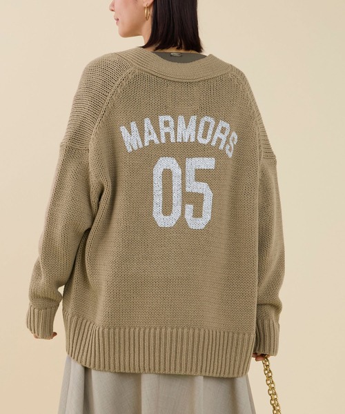 marmors（マルモア）の「【marmors】back numbering knit cardigan（ニット/セーター・レディース・グレイッシュベージュ/オフホワイト/チャコールグレー・36）」の3枚目の写真