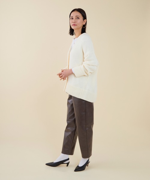 marmors（マルモア）の「【marmors】back numbering knit cardigan（ニット/セーター・レディース・グレイッシュベージュ/オフホワイト/チャコールグレー・36）」の6枚目の写真